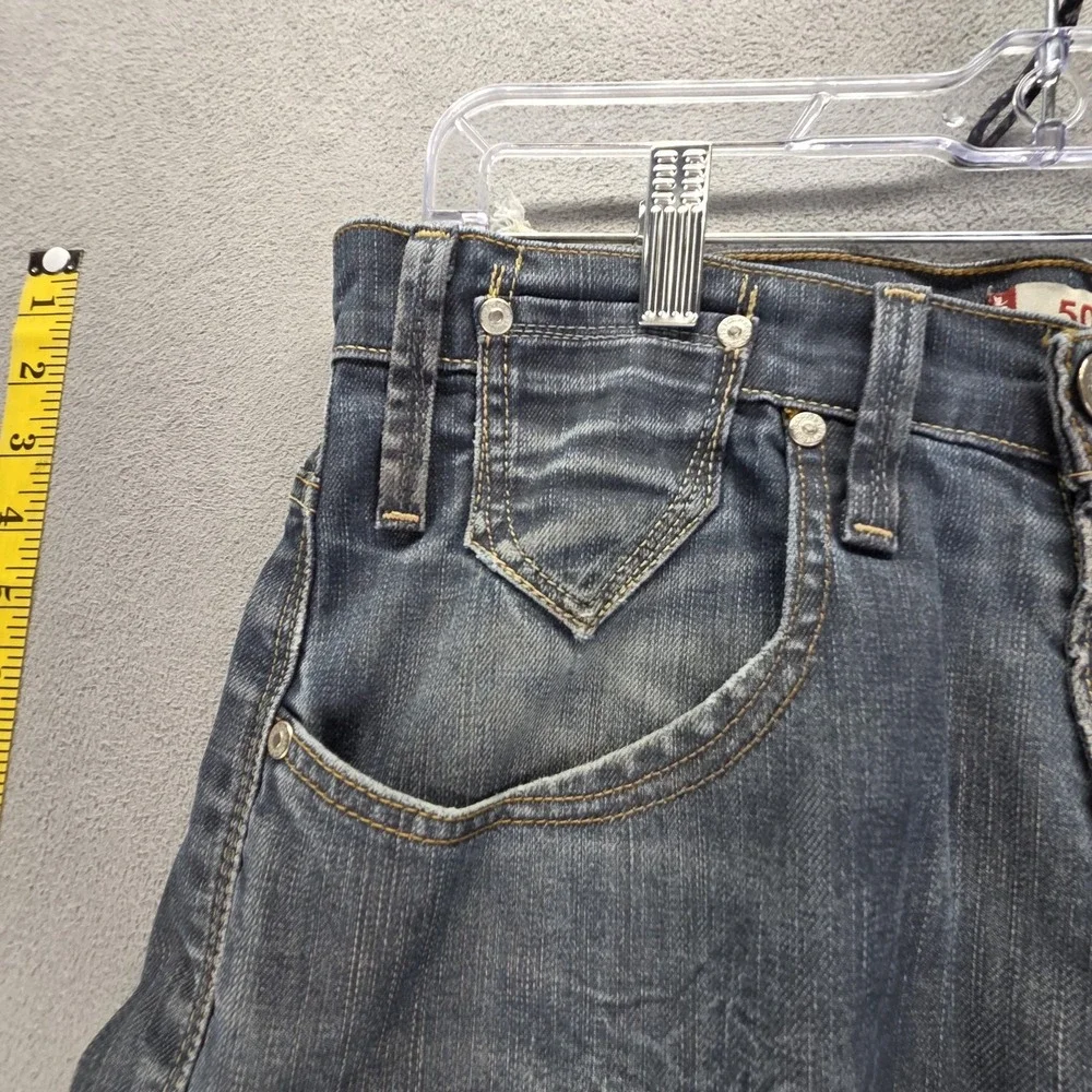 Vintage Levis 504 Jeans Mens 32x32 Blue Engineered Flap Pocket Honeycomb Zip Fly
